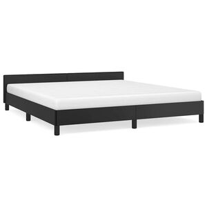 vidaXL Bedframe met hoofdeinde zonder matras 160x200 cm zwart