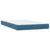 vidaXL Boxspring met matras fluweel donkerblauw 120x220 cm