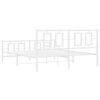 vidaXL Bedframe met hoofd- en voeteneinde metaal wit 150x200 cm