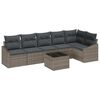 vidaXL Tuinbankenset 7 st Lichtgrijs poly rattan