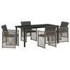 vidaXL Tuin eettafelset 5 st Grijs poly rattan
