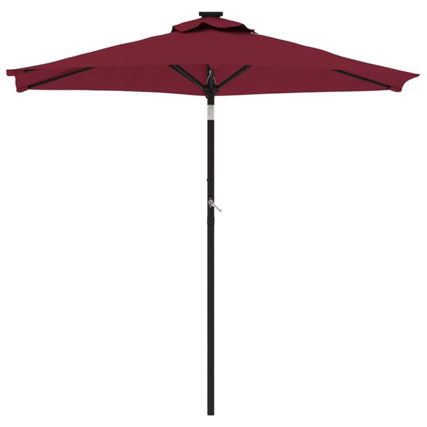 vidaXL Parasol met stalen paal 225x225x212 cm bordeauxrood
