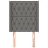 vidaXL Hoofdbord met randen 83x16x118/128 cm stof donkergrijs