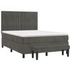 vidaXL Boxspring met matras fluweel donkergrijs 140x190 cm