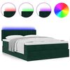 vidaXL Ottoman bed met matras en LED's 140x190cm fluweel donkergroen