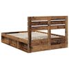 vidaXL Bedframe met hoofdeinde Oudhout 150 x 200 cm Massief grenenhout