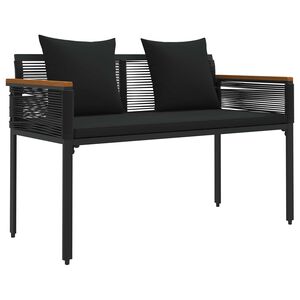 vidaXL Tuinbank 2 -Seater 117 x 54 x 74.5 cm poly rattan Zwart
