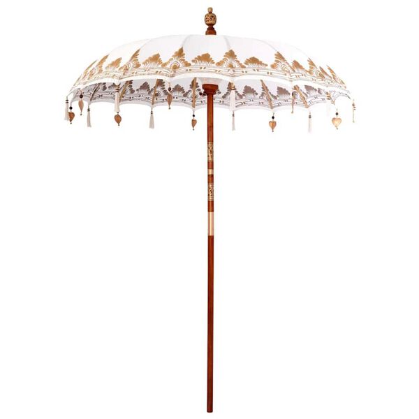 vidaXL Balinese parasol met basis Cr&egrave;me 185 x 185 x 260 cm