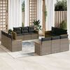 vidaXL 12-delige Loungeset met kussens poly rattan grijs