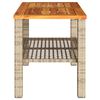 vidaXL Tuintafel 70x38x42 cm poly rattan en acaciahout beige