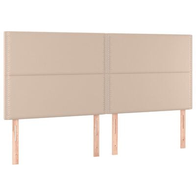 vidaXL Hoofdbord LED 160x5x118/128 cm kunstleer cappuccinokleurig