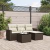 vidaXL 5-delige Loungeset met kussens poly rattan bruin