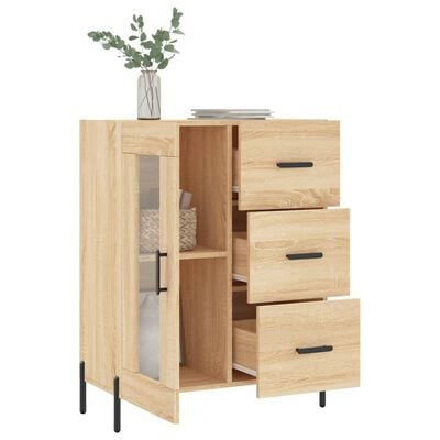 vidaXL Dressoir 69,5x34x90 cm bewerkt hout sonoma eikenkleurig