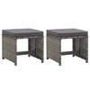 vidaXL Tuinkrukken 2 st met kussens poly rattan antraciet