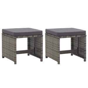 vidaXL Tuinkrukken 2 st met kussens poly rattan antraciet