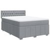 vidaXL Boxspring met matras stof lichtgrijs 140x200 cm