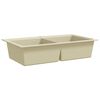 vidaXL Gootsteen dubbele bakken graniet beige