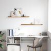 vidaXL Wandplank met plank 2 pcs Beige 100 x 9 x 3 cm Bewerkt hout