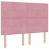 vidaXL Boxspringbed met matras met LED Roze 160 x 200 cm Fluweel