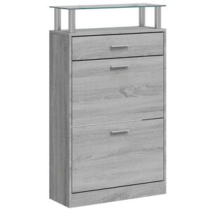 vidaXL Schoenenkast 63x24x104 cm bewerkt hout grijs sonoma eikenkleur
