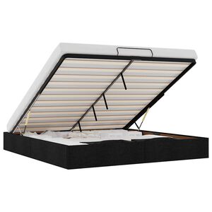 vidaXL Bedframe zonder matras 160x200 cm stof zwart