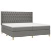 vidaXL Boxspring met matras en LED stof donkergrijs 200x200 cm