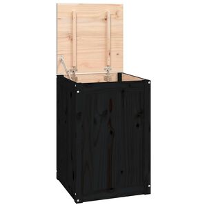 vidaXL Wasmand 44x44x66 cm massief grenenhout zwart
