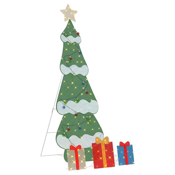 vidaXL Verlichte Kerstboom met 3 Cadeau Dozen 2D Warm Wit 180 cm