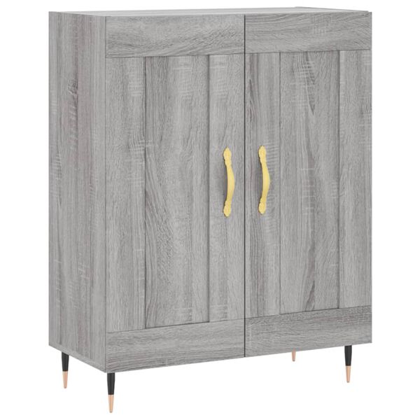 vidaXL Dressoir 69,5x34x90 cm bewerkt hout grijs sonoma eikenkleurig
