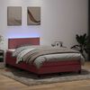 vidaXL Boxspring met matras en LED fluweel roze 120x210 cm
