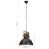 vidaXL Hanglamp industrieel rond 25 W E27 40 cm zwart