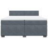 vidaXL Boxspring met matras fluweel donkergrijs 200x200 cm