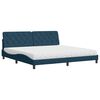 vidaXL Bed met matras fluweel blauw 200x200 cm