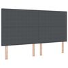 vidaXL LED Hoofdbord met hoofdeinde Donkergrijs 180 cm Katoen Stof