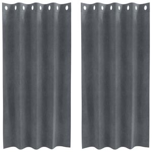 vidaXL Verduisterende gordijnen 2 st Lichtgrijs 140 x 175 cm fluweel