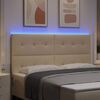 vidaXL LED Hoofdbord met LED-striplichten Cr&egrave;me 180 cm Polyester