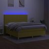 vidaXL Boxspring met matras en LED stof groen 160x200 cm