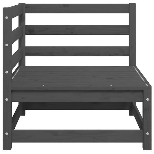 vidaXL Tuinbank 2-zits met kussens massief grenenhout grijs