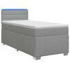 vidaXL Boxspring Bed met Matras en LED Lichtgrijs 80 x 200 cm Stof