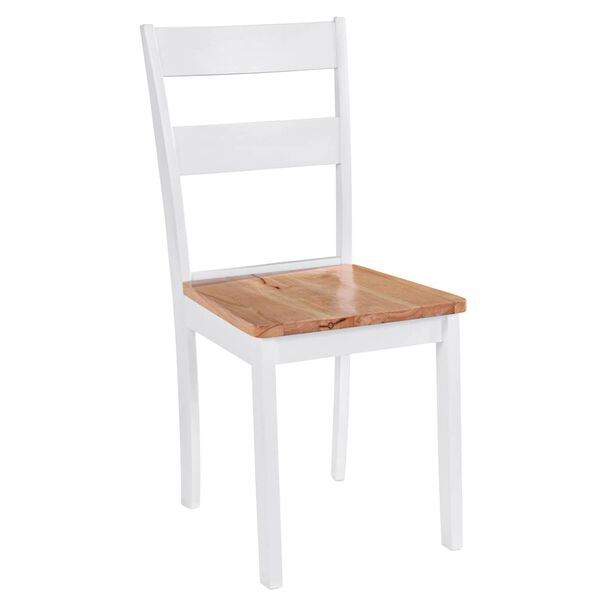 vidaXL Eetkamerstoelen 4 st massief rubberwood wit