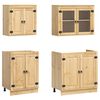 vidaXL Kast met plank met opslag 4 pcs Honing Massief grenenhout