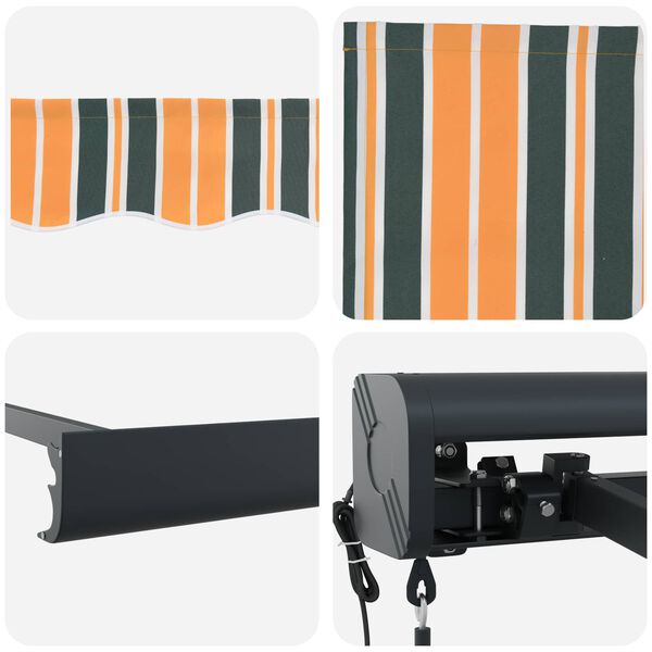 vidaXL Markies Groen en Geel 350 x 250 x 165 cm Polyester en Aluminium