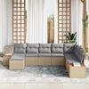 vidaXL Tuin Sofa Set met kussen 8 pcs Beige en Licht Grijs Poly Rattan