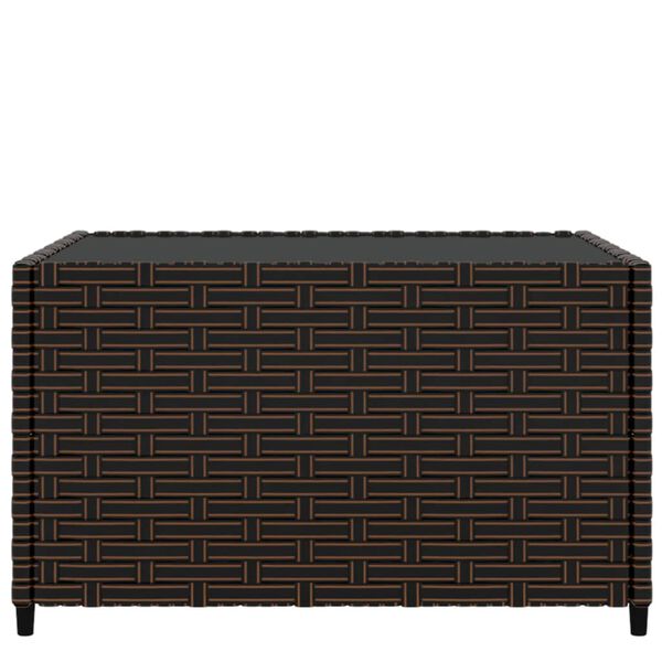 vidaXL Salontafel tuin vierkant 50x50x30 cm poly rattan bruin