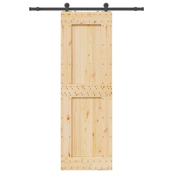 vidaXL Schuifdeur met beslag 70x210 cm massief grenenhout