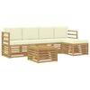 vidaXL Buiten bankenset 6 pcs Wit en cr&egrave;mekleurig 59 x 59 x 37 cm
