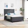 vidaXL Boxspringbed Donkergrijs en Wit 160 x 200 cm Katoen Stof