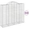 vidaXL Schanskorven 10 st gewelfd 200x50x160/180 cm ijzer