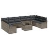 vidaXL Tuin Sofa Set met kussen 11 pcs Grijs Poly riet