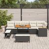vidaXL Tuin Sofa Set met kussen 9 pcs Zwart Poly riet